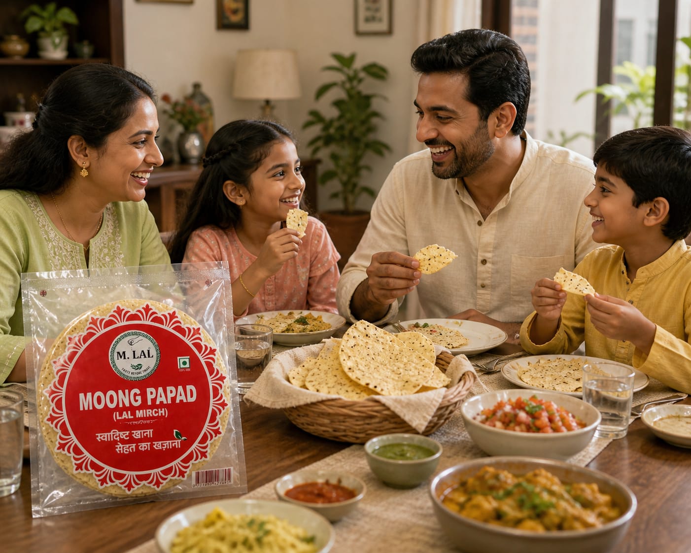 MLAL Handmade Moong Papad (Lal Mirch) – Crispy, Spicy & Ready to Roast