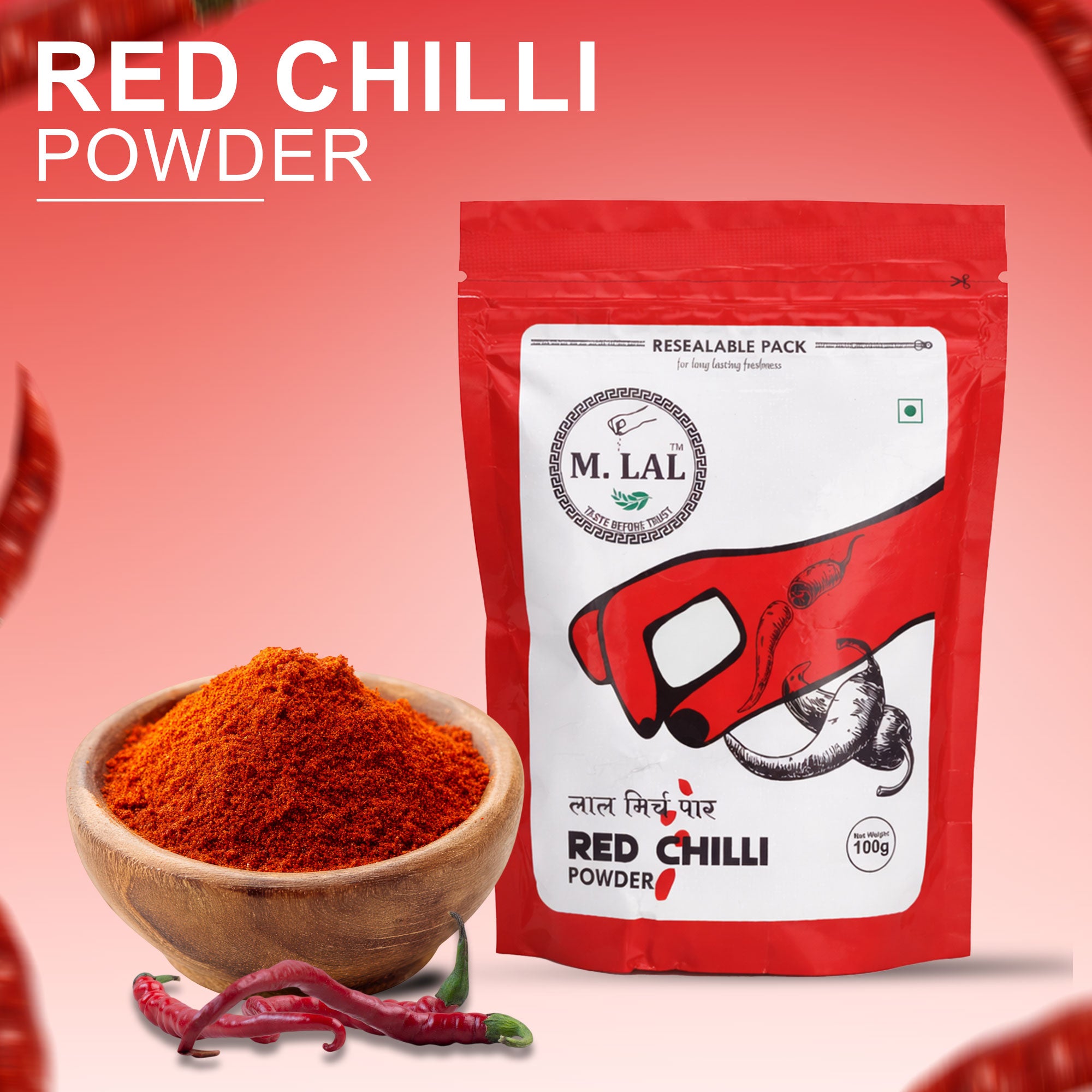 MLAL Shuddh Premium Red Chilli Powder (100g) 🌶️ | Pure, Fresh & Authentic Indian Spice