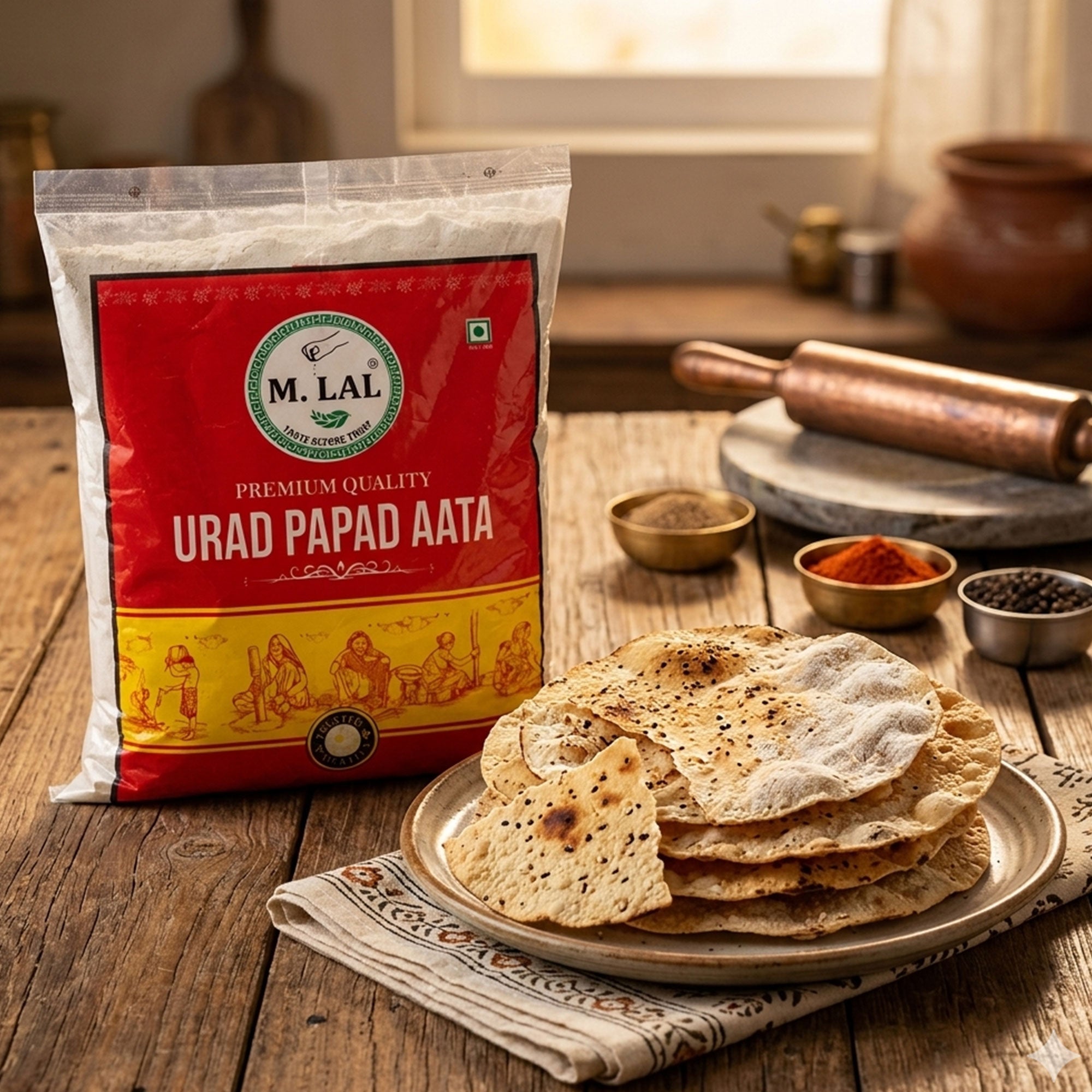M. Lal Urad Papad Atta – Premium Lentil Flour for Crispy Papads