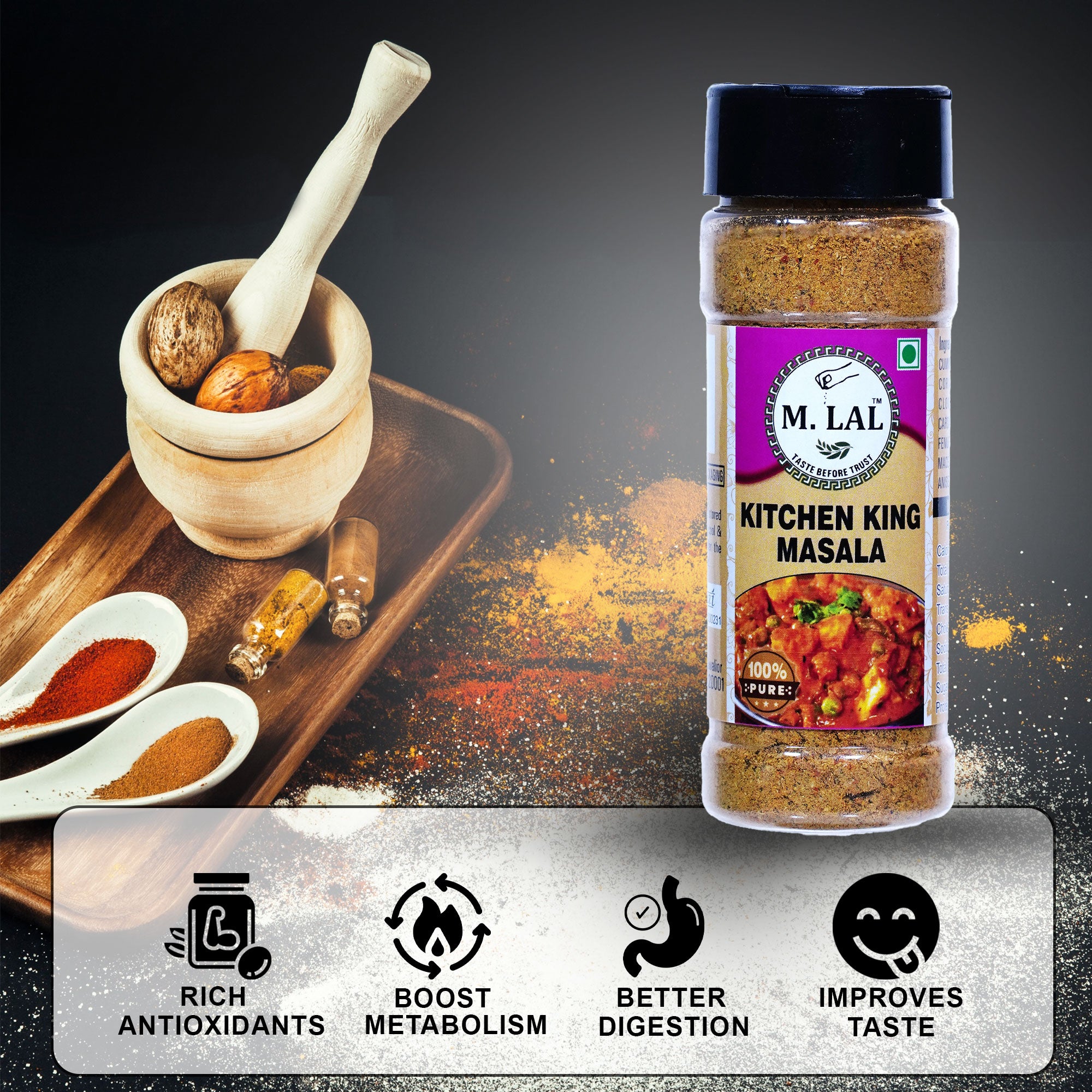 M. Lal Kitchen King Masala 50g – Premium All-Purpose Indian Spice Blend