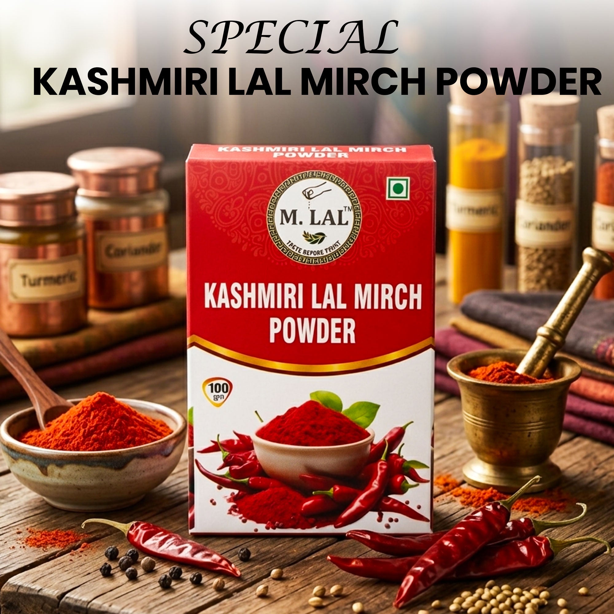 MLAL Kashmiri Lal Mirch Powder – Deep Color & Mild Heat