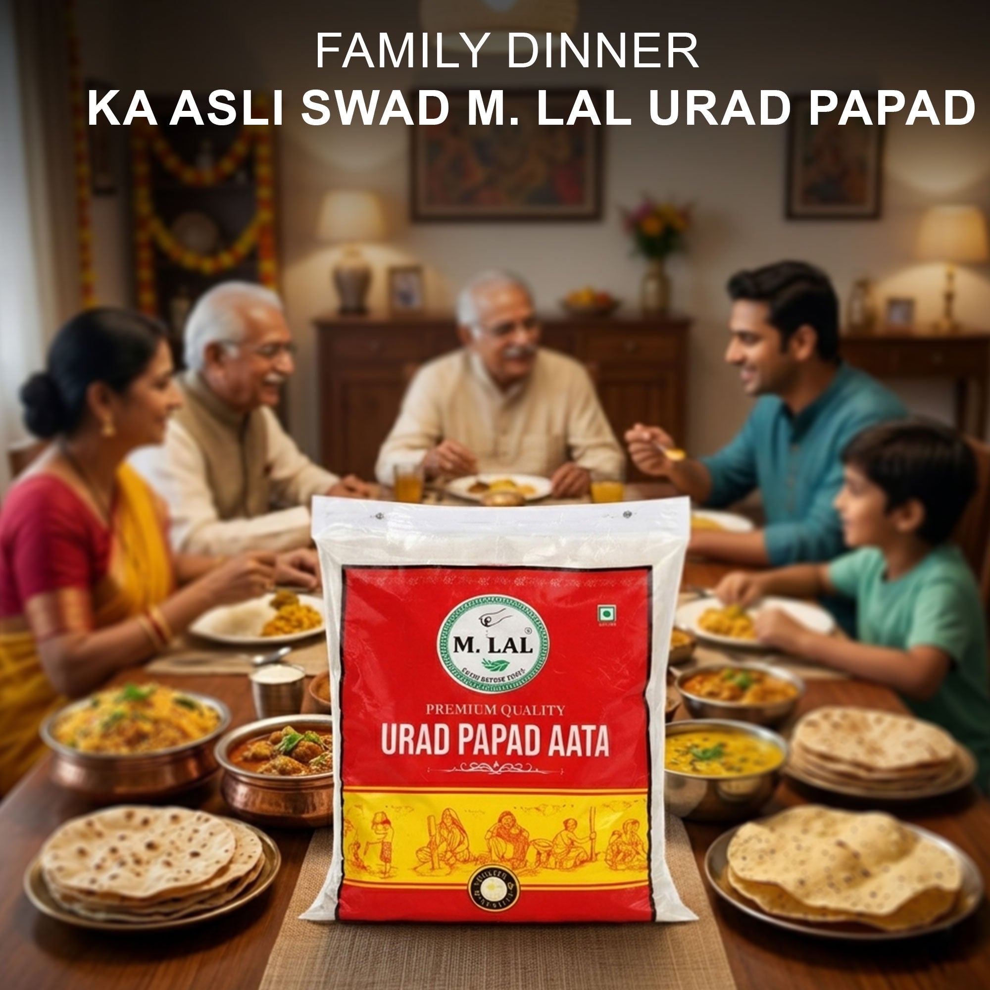 M. Lal Urad Papad Atta – Premium Lentil Flour for Crispy Papads