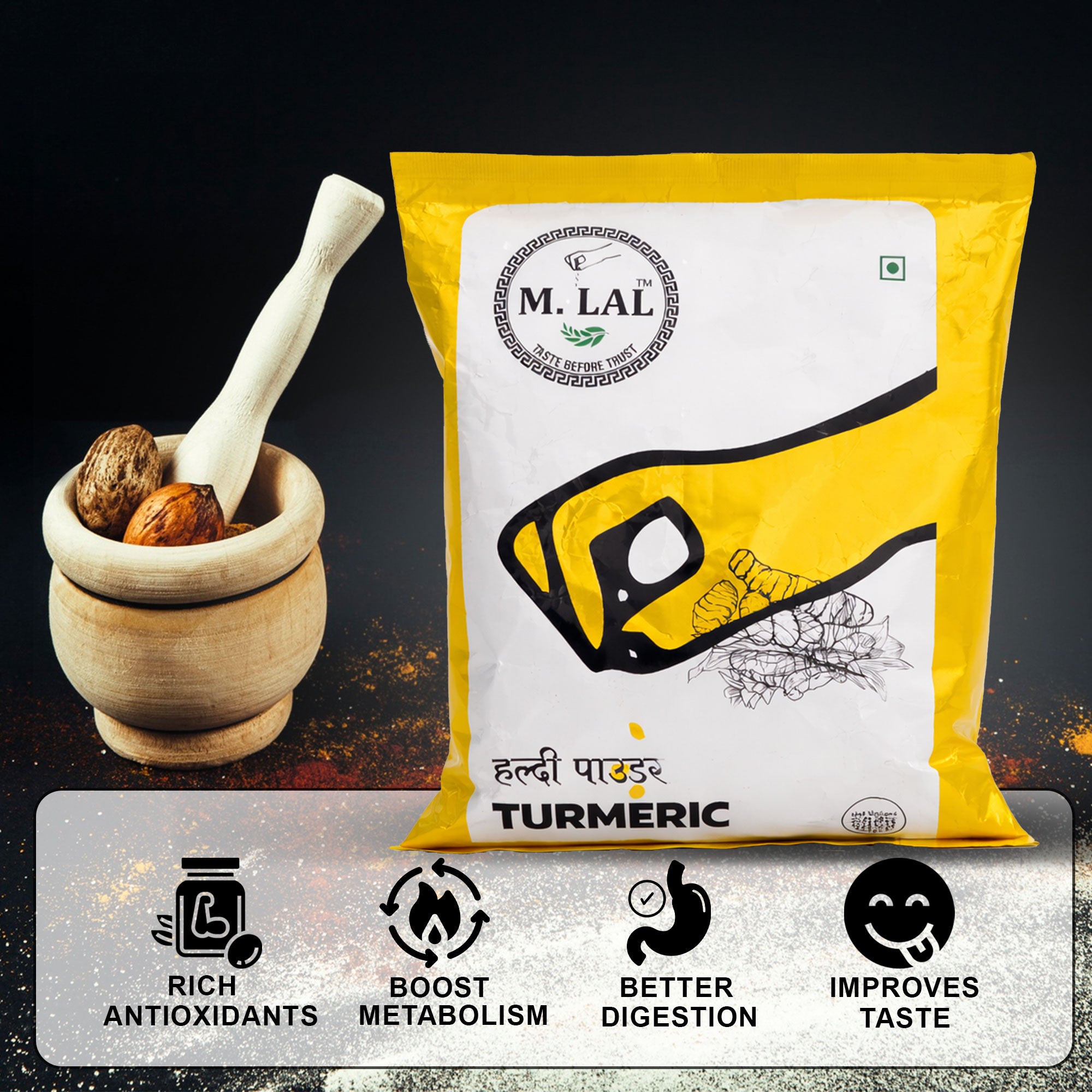 MLAL Shuddh Premium Haldi Powder (500g) 🌿 | Pure, Natural & Authentic Turmeric