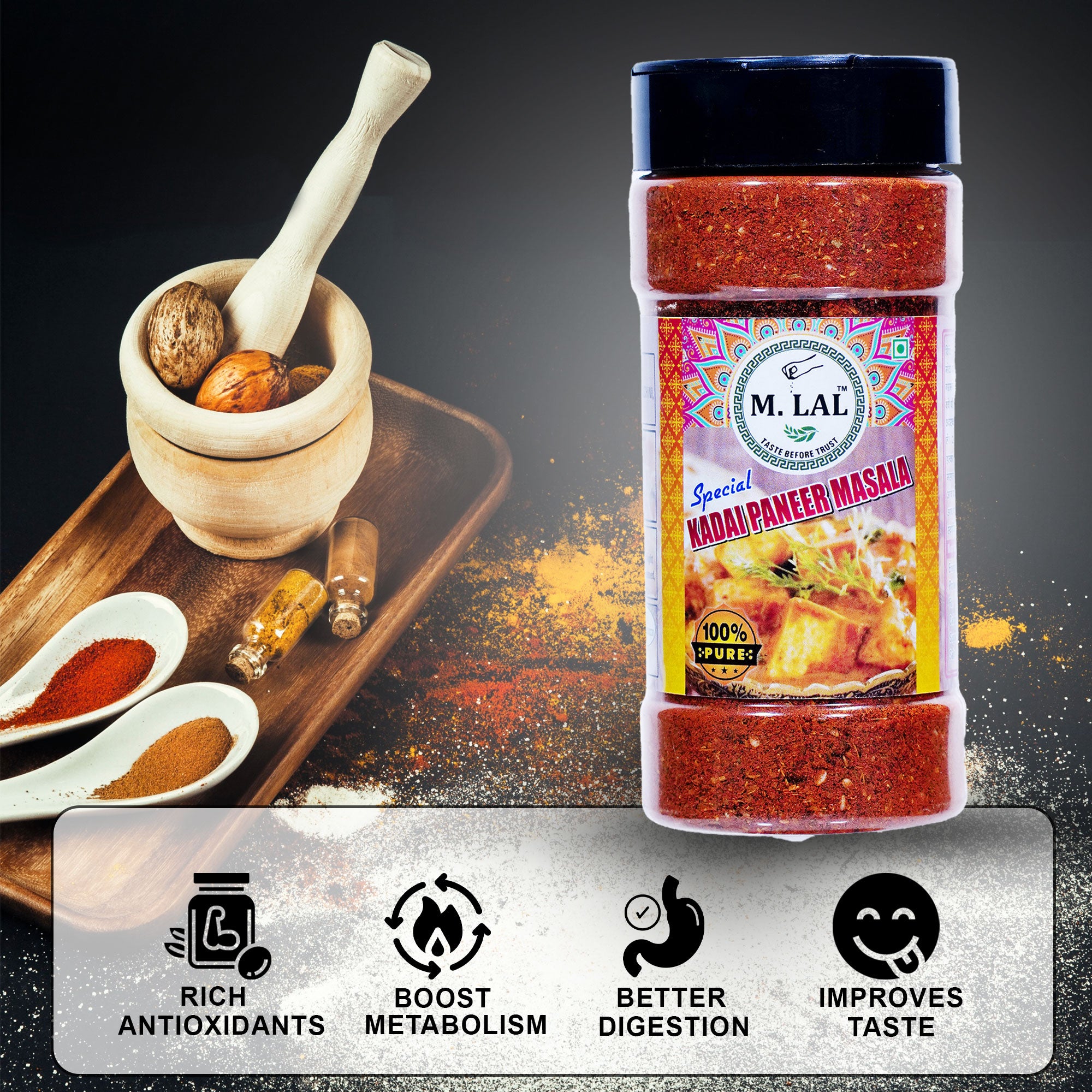 Authentic Kadhai Paneer Masala 100g – Bold Punjabi Flavor Blend