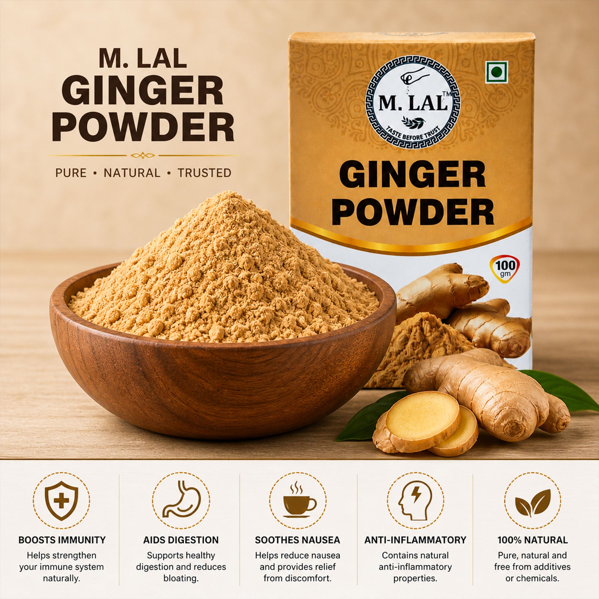 MLAL Ginger Powder (Adrak Powder) – Strong Aroma & Bold Flavor