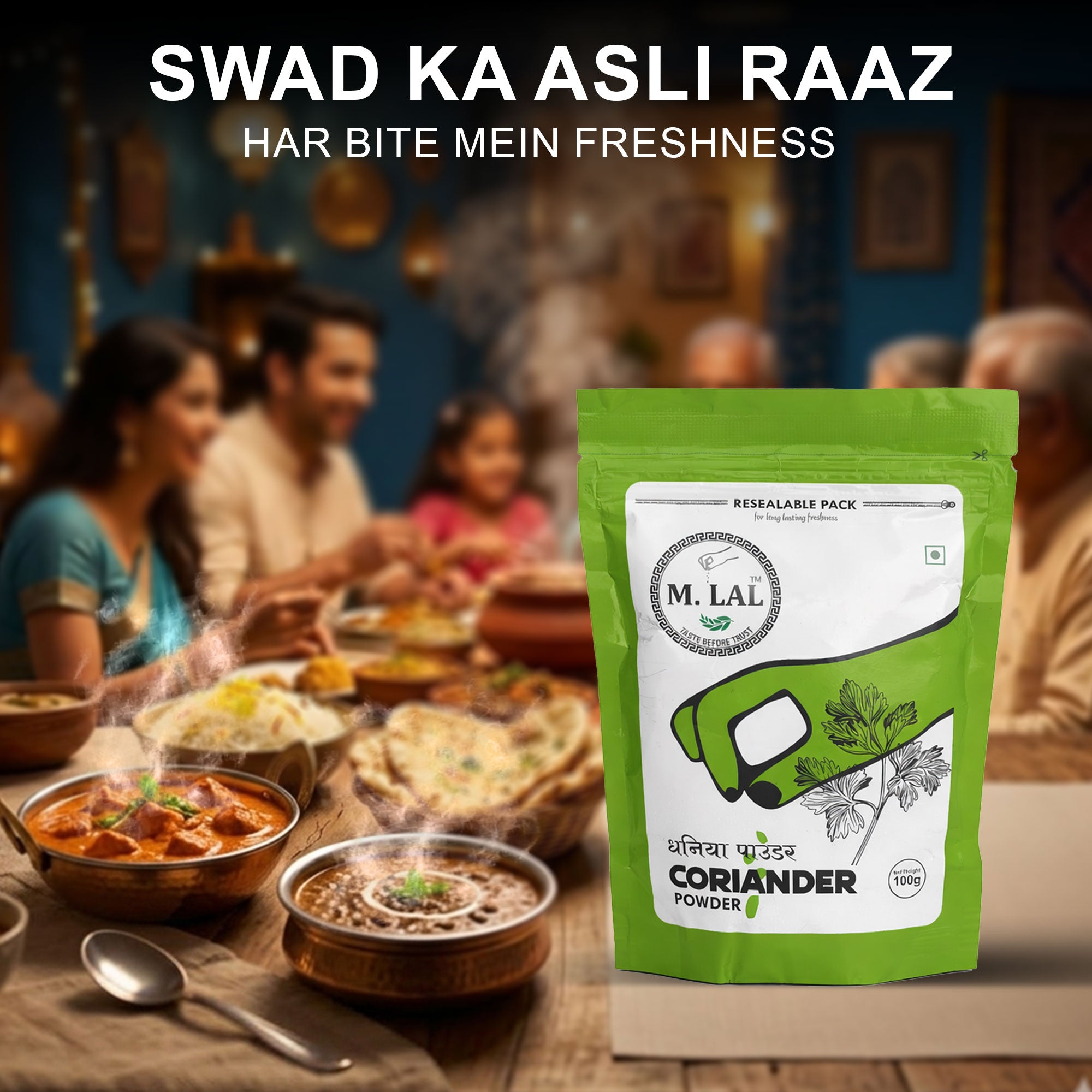 M. Lal Dhania Powder 100g – Premium Coriander Spice for Authentic Flavor