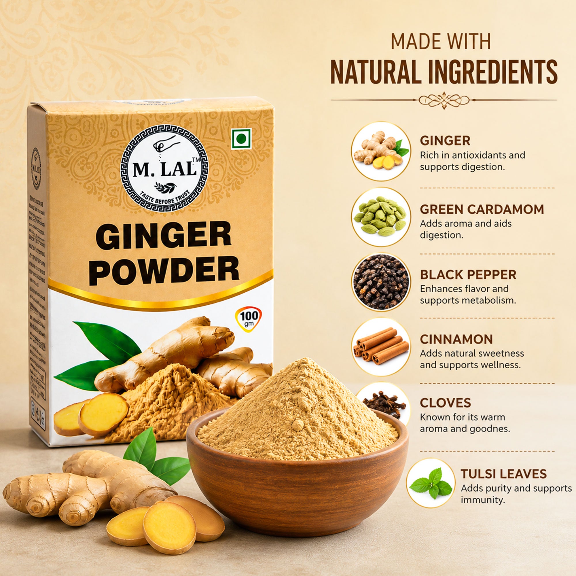 MLAL Ginger Powder (Adrak Powder) – Strong Aroma & Bold Flavor