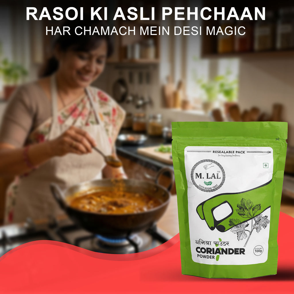 M. Lal Dhania Powder 100g – Premium Coriander Spice for Authentic Flavor