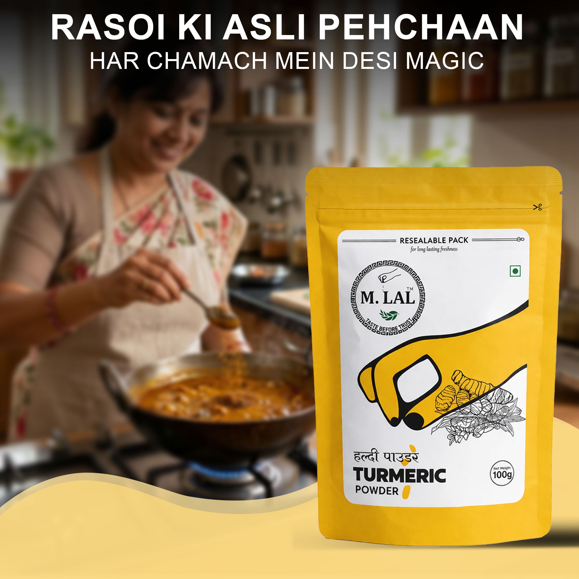 MLAL Shuddh Premium Haldi Powder (100g) 🌿 | Pure, Natural & Authentic Turmeric
