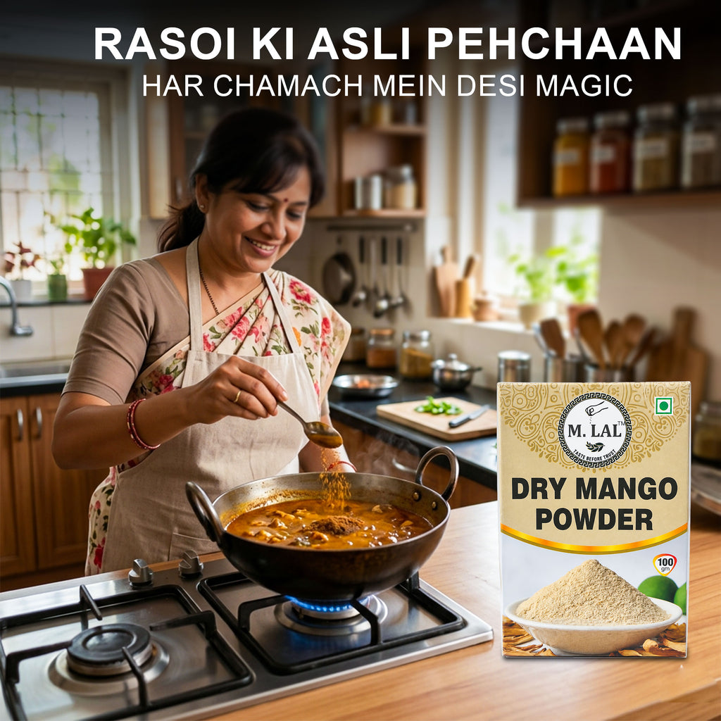 M.Lal Dry Mango Powder (Amchur) – Tangy Taste, Finely Ground, Quality Checked